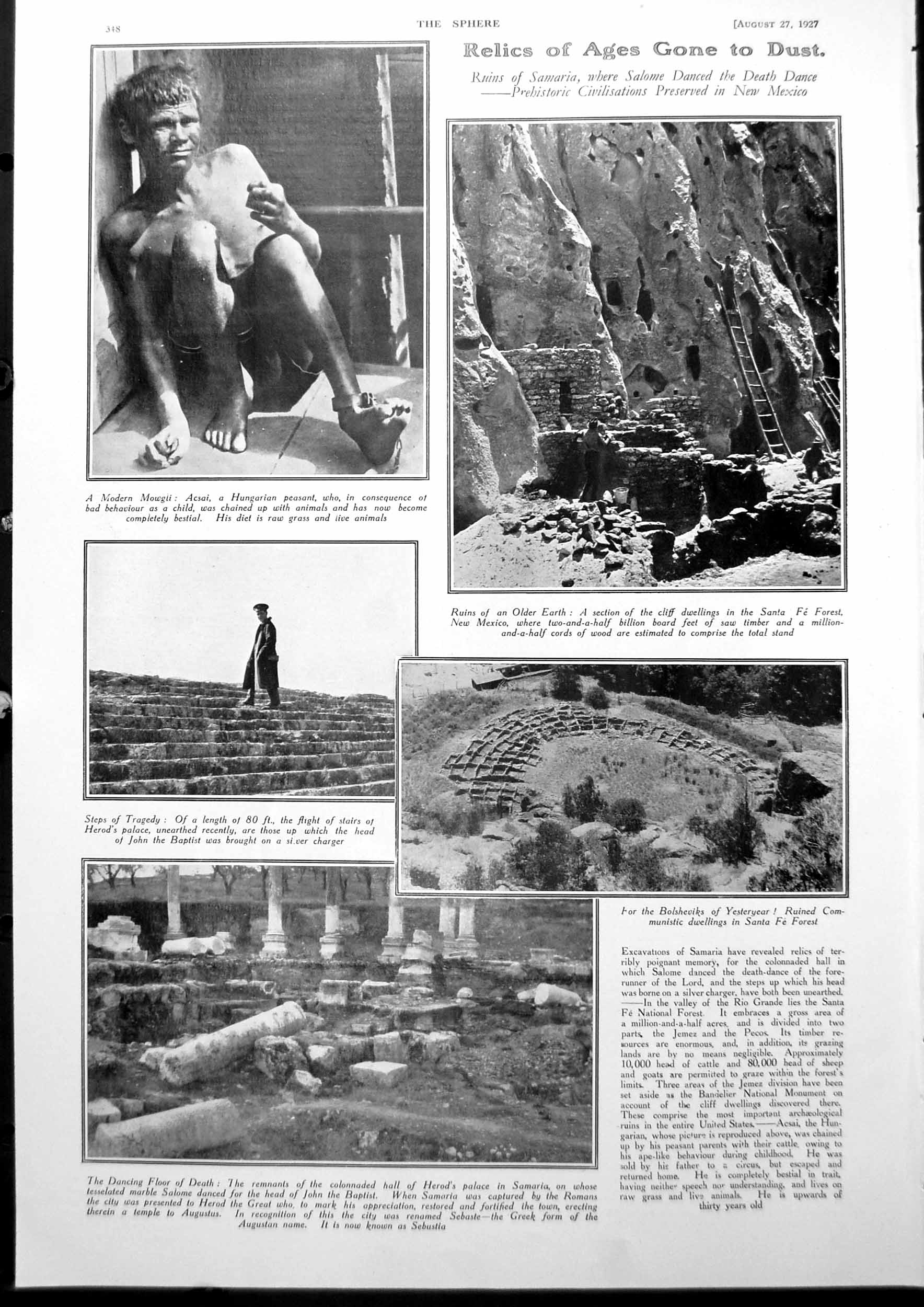 Antique Print Ruins Samaria Prehistoric New Mexico Seance In Progress 1927 20th