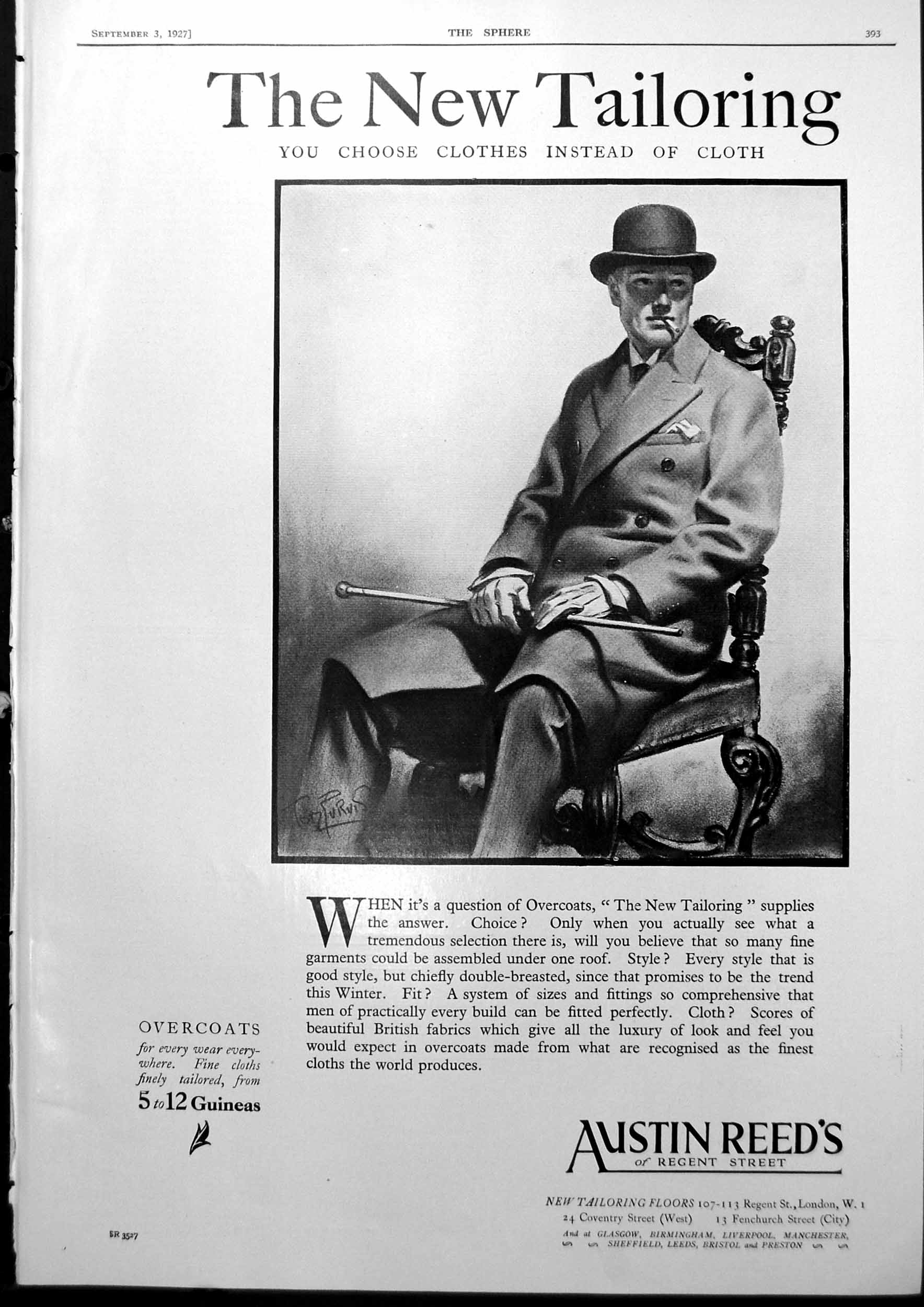 Antique Old Print New Tailoring Gentleman Seated Miss Madelaine Sawyer 1927