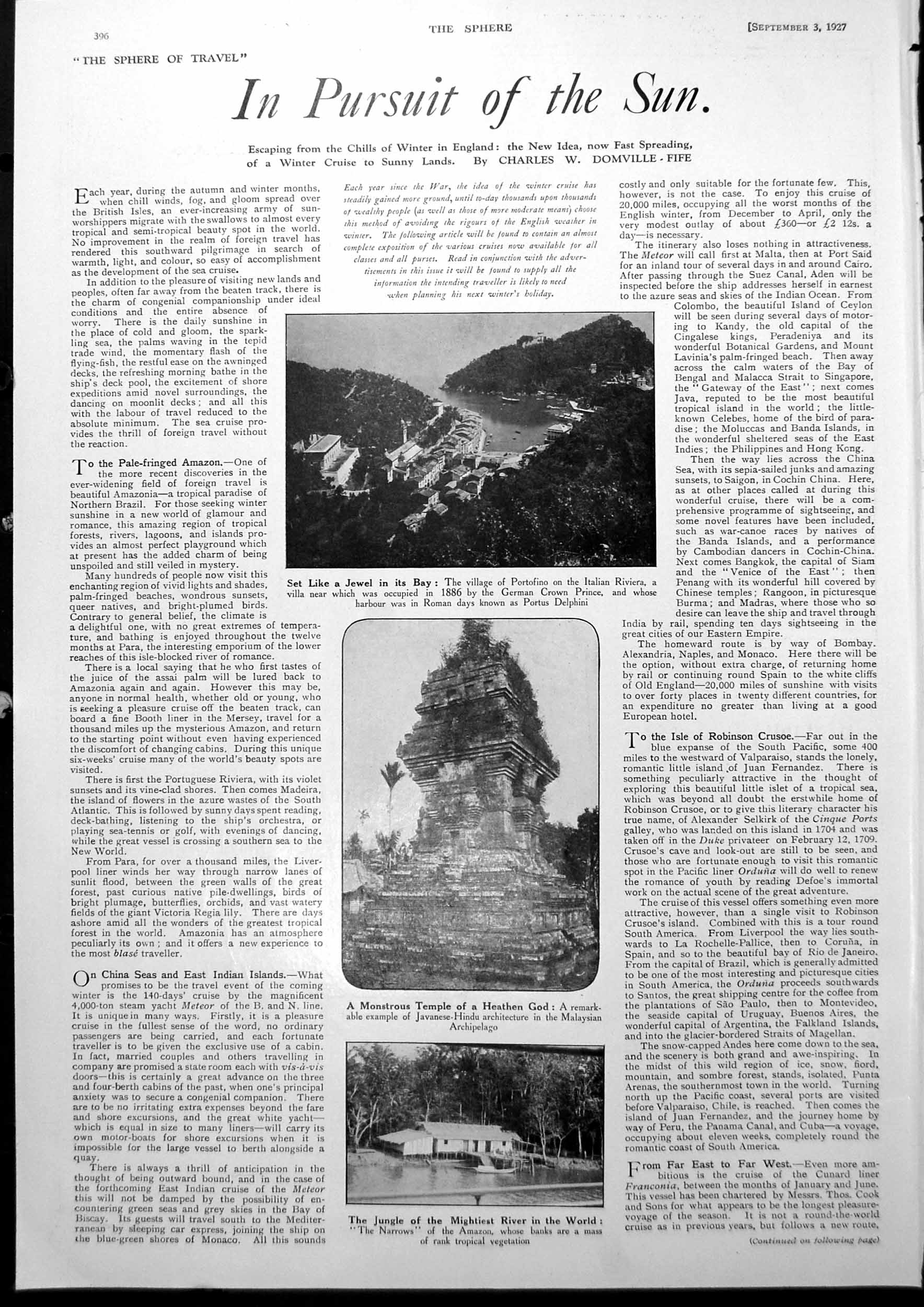 Old Porofino Italy Riviera Javanese-Hindu Temple Narrows Amazon 1927 20th