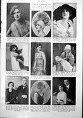 Old Print Prominent World Female Personalities Timber Stands Canada 1927 20th