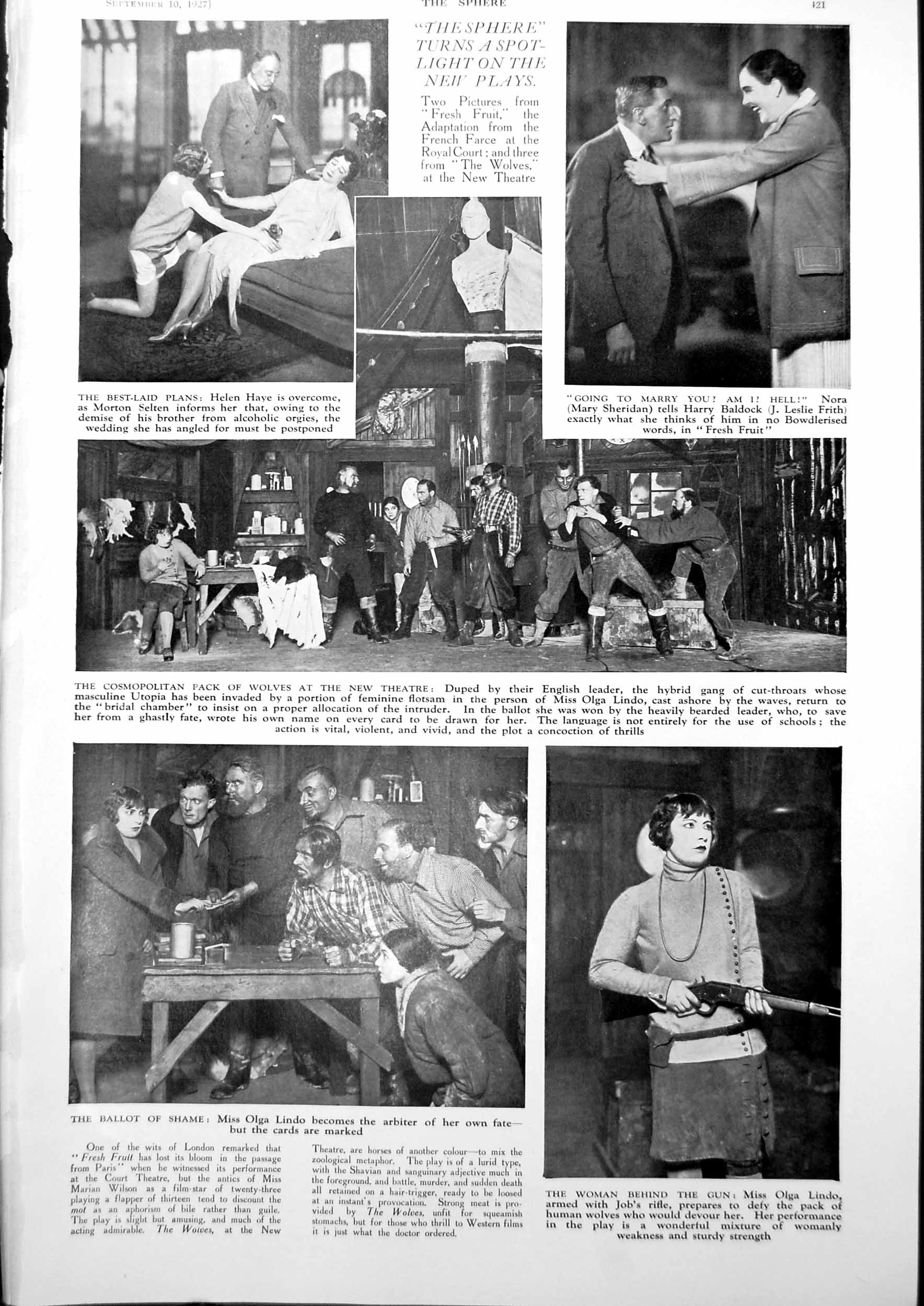 Antique Old Print Plays Fresh Fruit Wolves Kwei Chieh Festival Peking 1927 20th