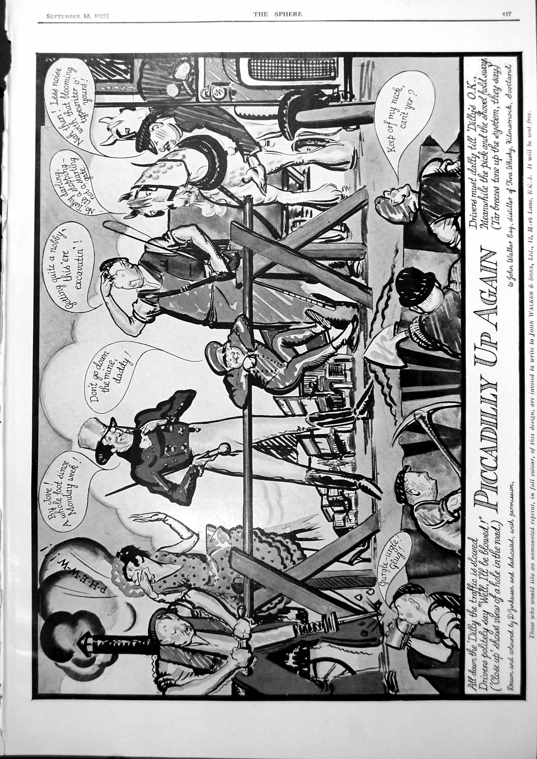Antique Print Piccadilly Up Again John Walker Whisky House Graun Tyrol 1927