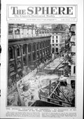 Antique Old Print Cornhill Building Collapse Work Ongoing Mrs Carberry 1927