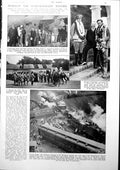 Old Print Train Accident Pennsylvania Railroad Dogs Rabbit Great Tit 1927 20th