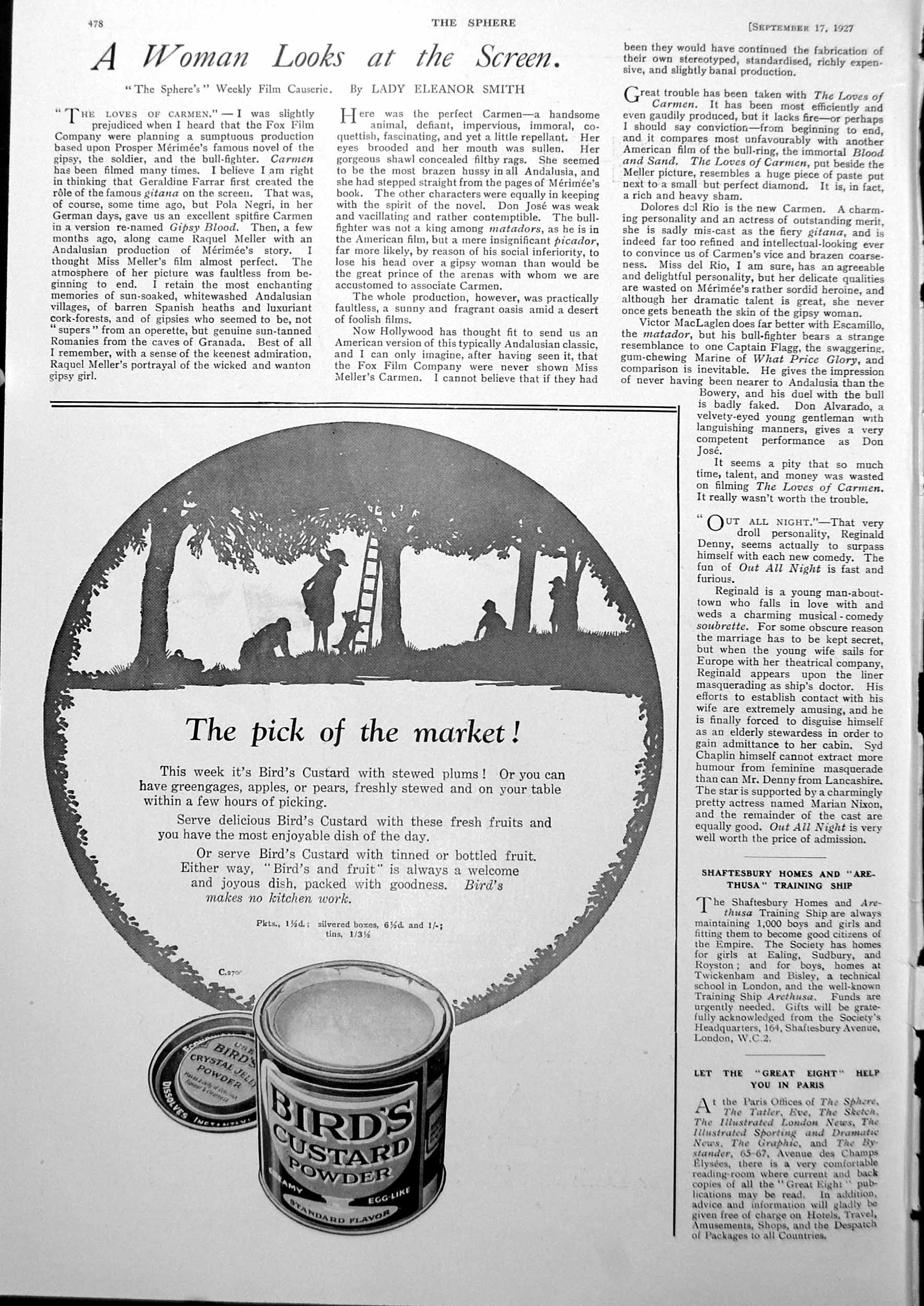 Antique Old Print Advertisement Bird'S Custard Powder Pick The Market 1927 20th