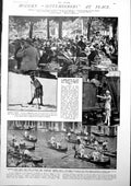 Antique Old Print Aix-Les-Bains Scene Summer Snow Montreux Modern Women 1927