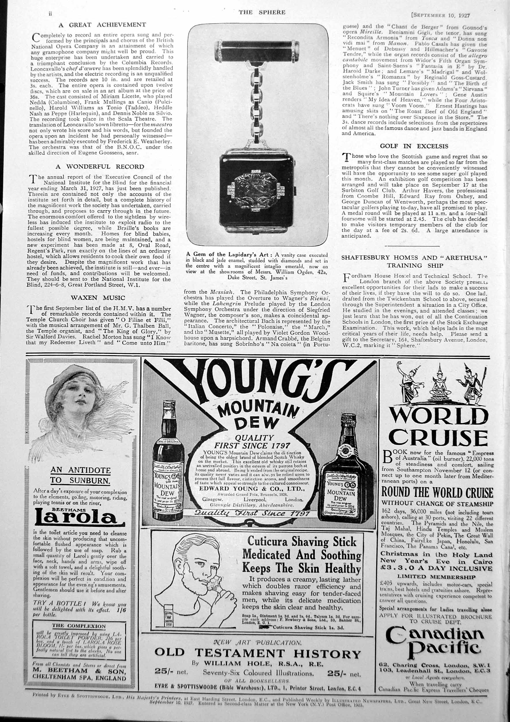 Antique Print Vanity Case Black And Jade Enamel Studded With Diamonds 1927 20th