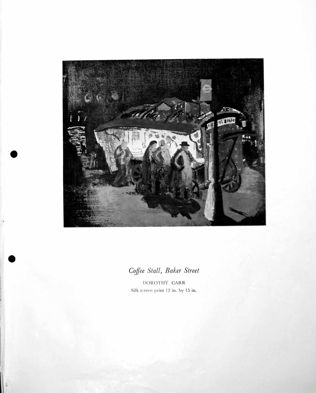 Antique Old Print Coffee Stall Baker Street D Carr Profilm Screening C1952 0