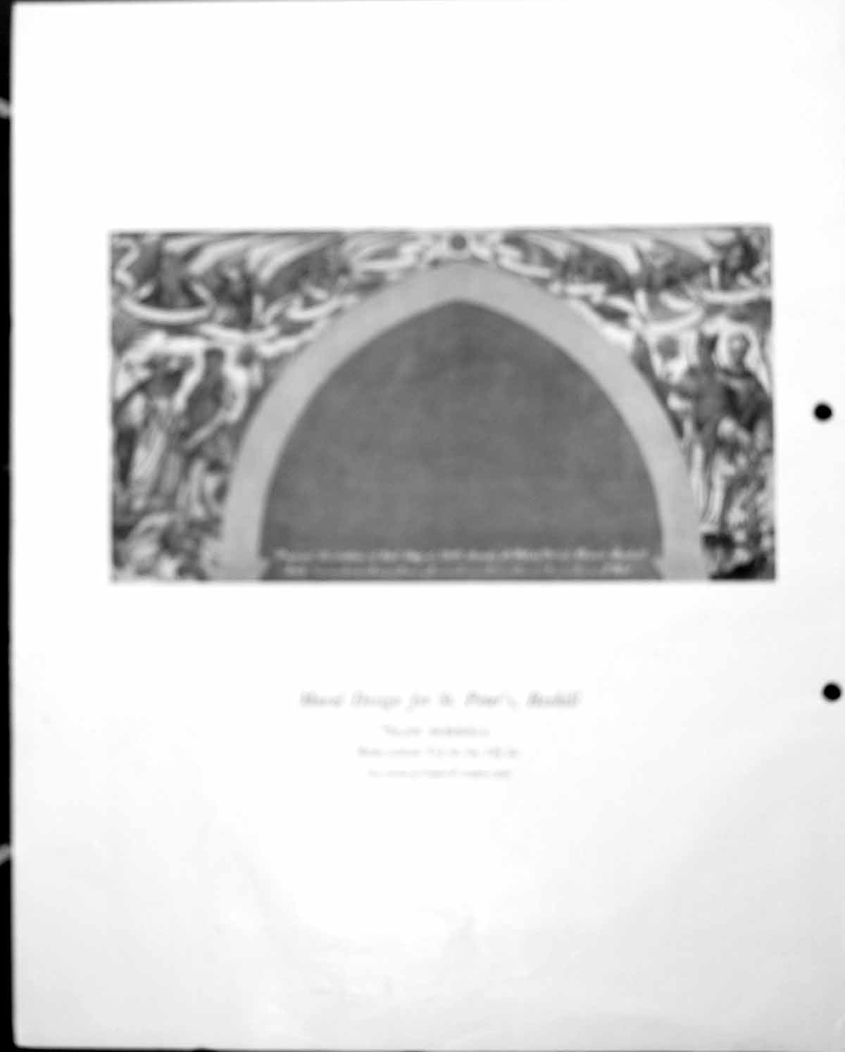 Old Vintage Print Mural Design For St. Peter'S Bexhill Alan Sorrell C1952 20th