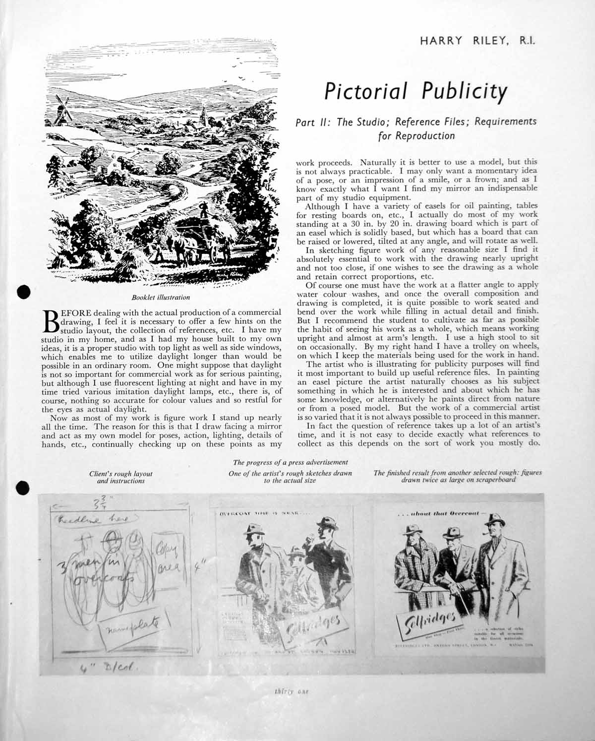 Old Booklet Illustration Hayfields Press Advert Men'S Clothes C1952 0 20th