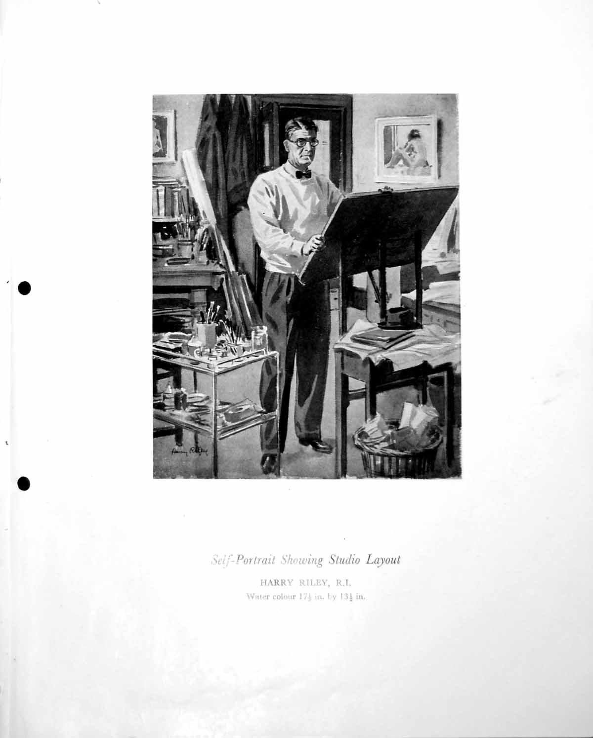 Old Self-Portrait Showing Studio Layout H Riley Mural A Sorrell C1952 0 20th