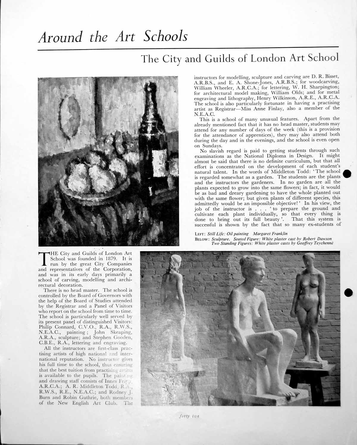 Old Print White Plaster Casts Nude Females Still Life Transparency C1952 0 20th
