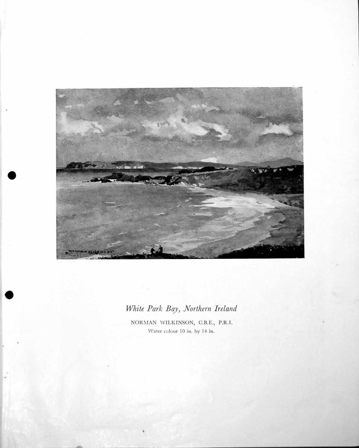 Old Print White Park Bay Northern Ireland Norman Wilkinson Rosyth C1952 0 20th