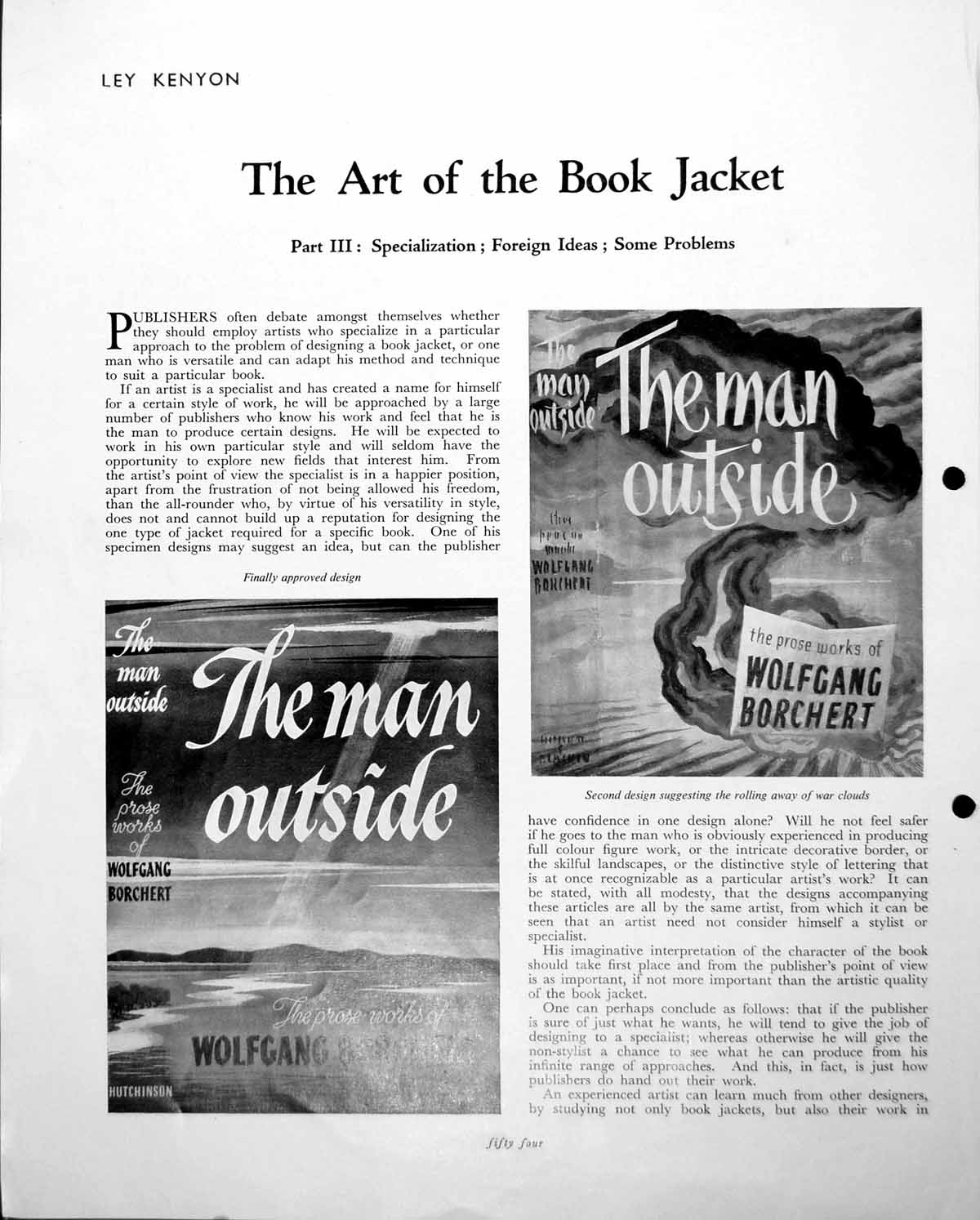 Old Vintage Print Art Book Jacket Two Examples War Clouds Landscape C1952 20th