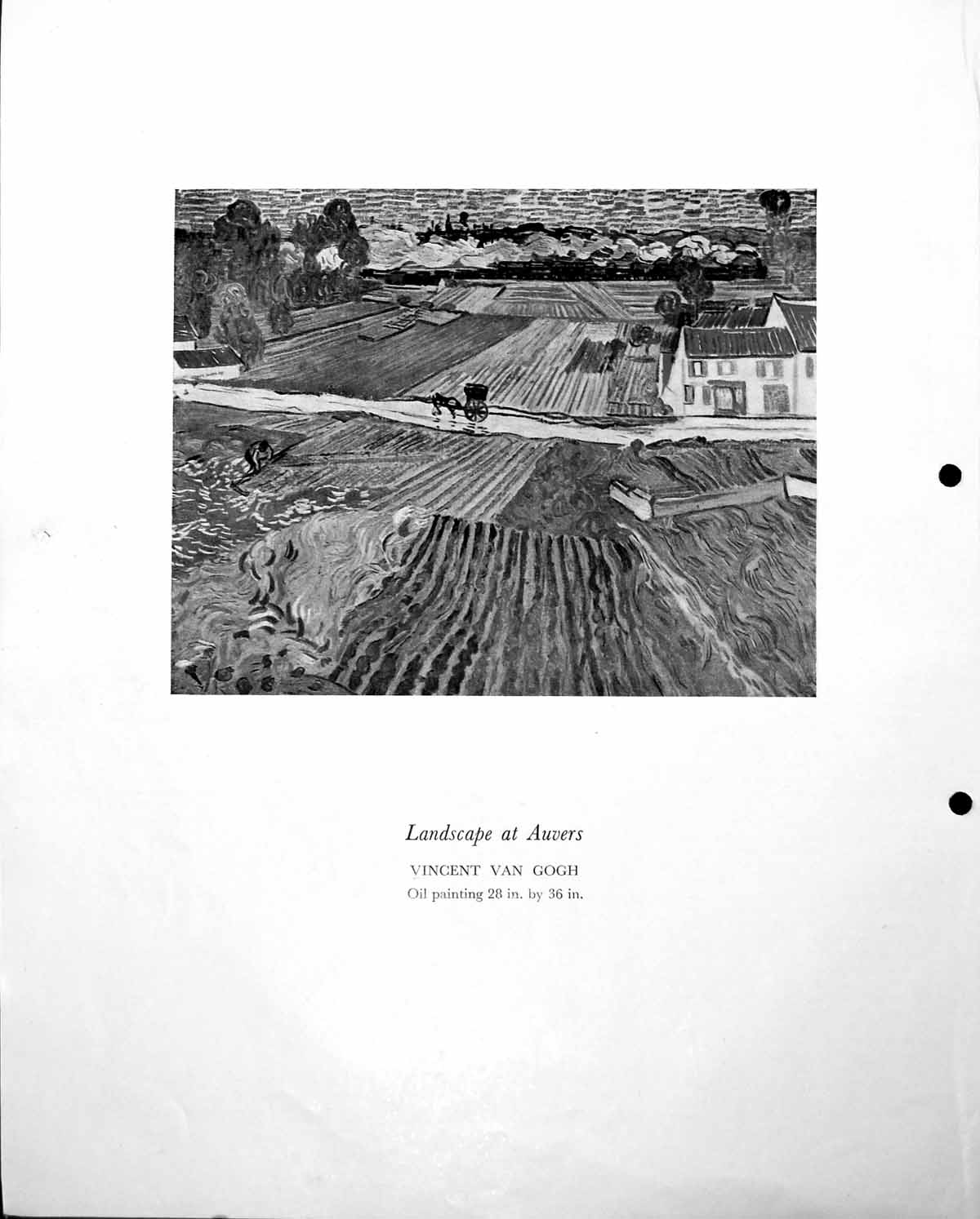 Old Print Landscape At Auvers Vincent Van Gogh Allan Sorrell Mural C1952 0 20th
