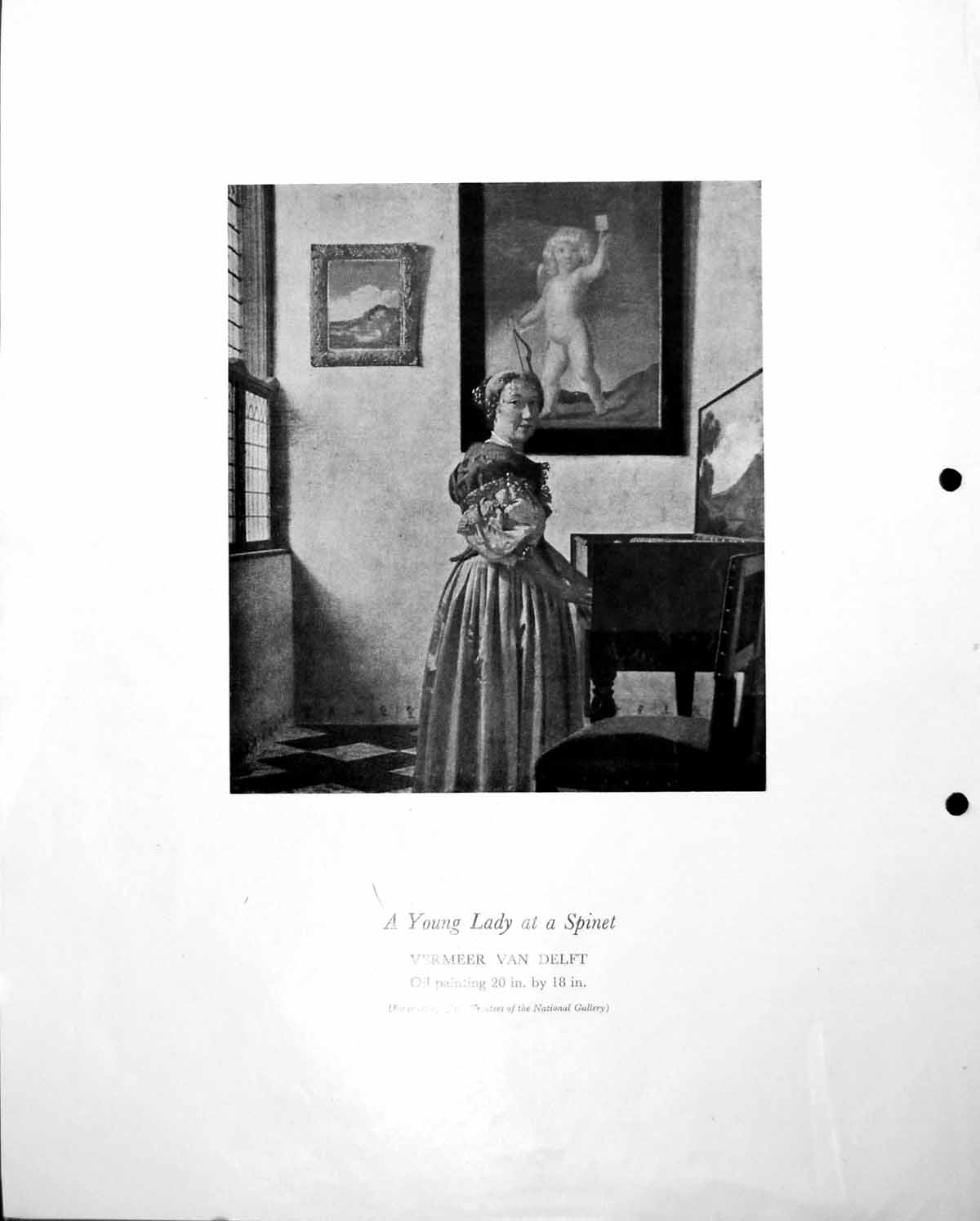 Old Young Lady At Spinet Vermeer Van Delft St. Paul'S P George C1952 0 20th