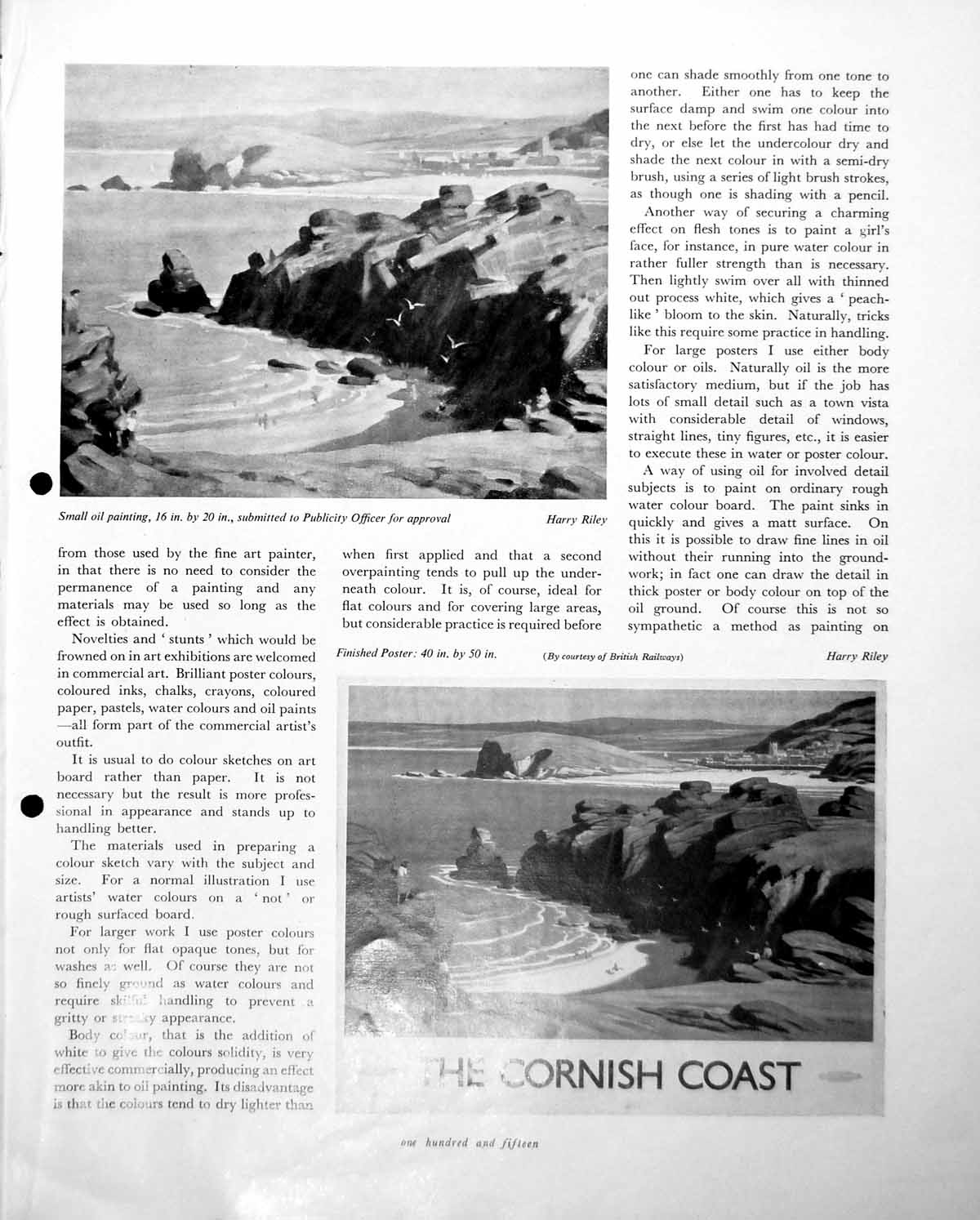 Antique Print The Cornish Coast Publicity Poster Railways Harry Riley C1952