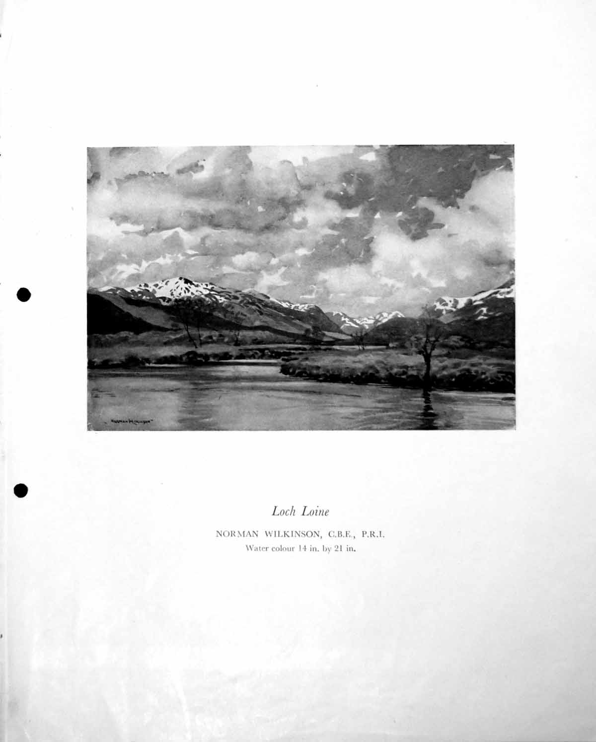 Antique Old Print Loch Loine Norman Wilkinson Prince Charlie'S Island C1952