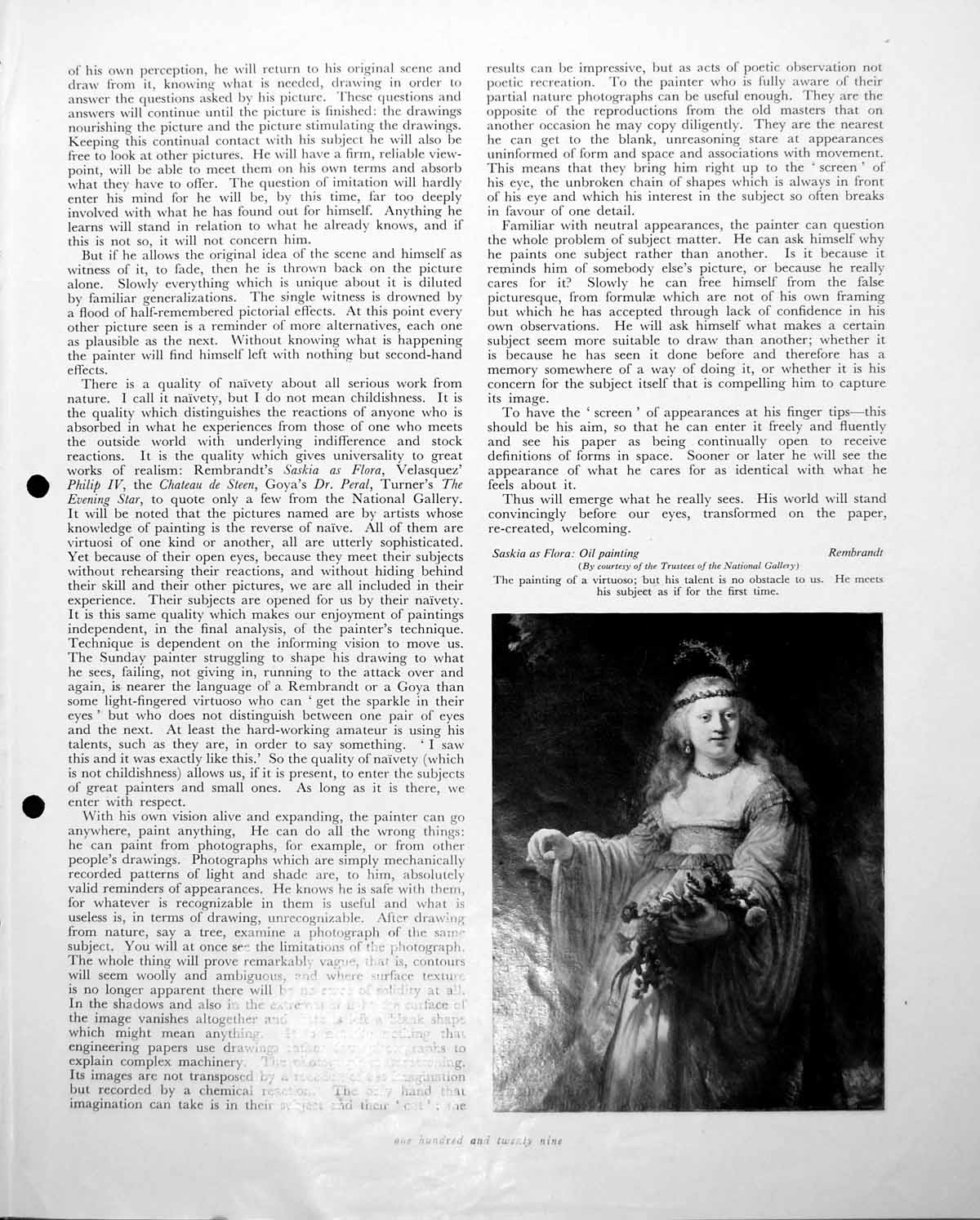 Original Old Vintage Print Saskia As Flora Rembrandt Study Eyes Phillips C1952