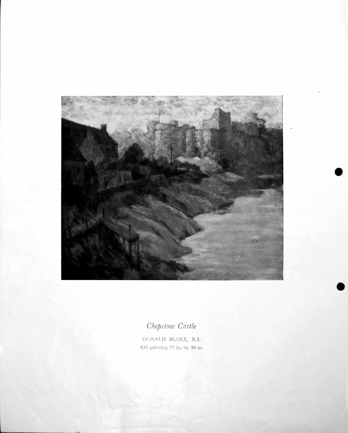 Old Chepstow Castle Donald Blake Harry Riley Decorative Panel C1952 20th