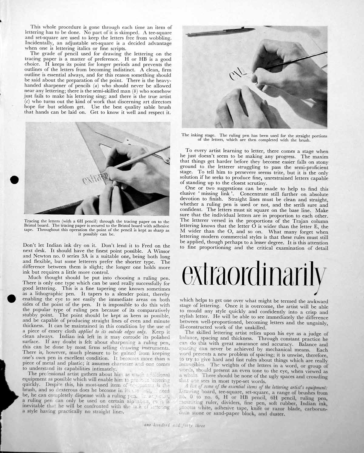 Old Vintage Print How The Commercial Lettering Artist Works Tracing C1952 20th