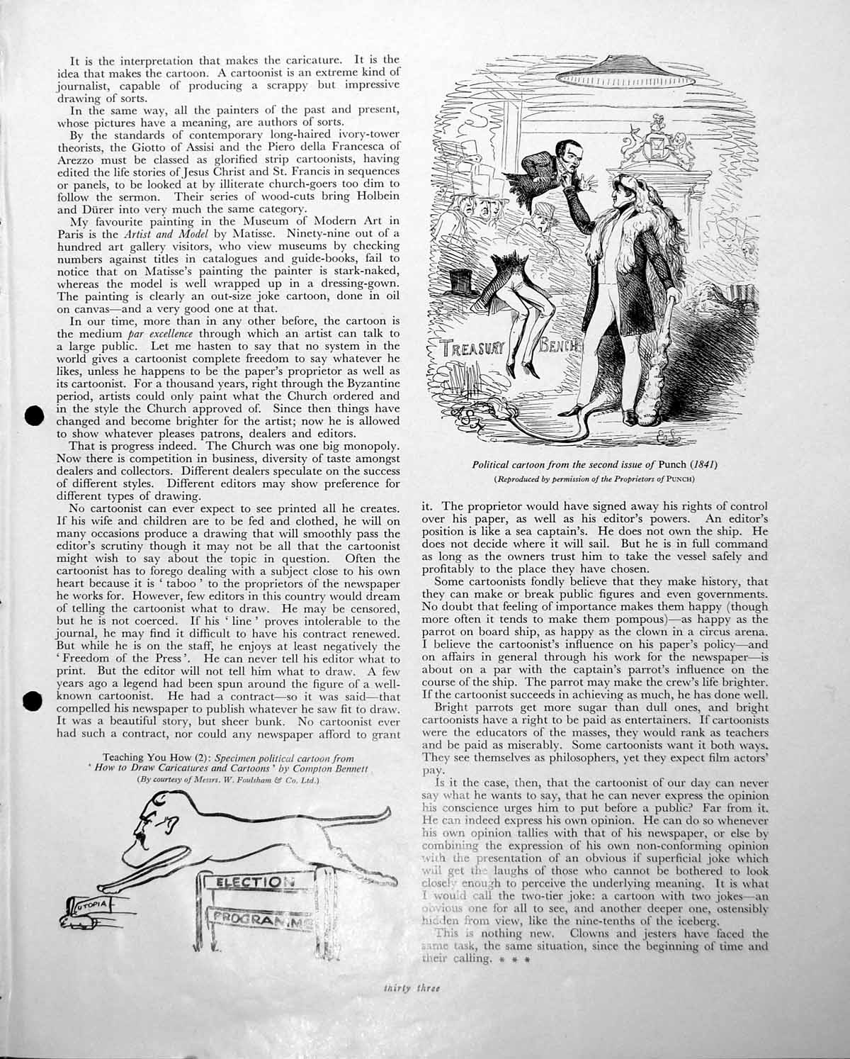Antique Print Political Cartton 2Nd Issue Punch Wherries Loading Hay C1952