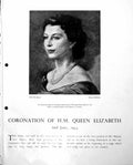 Antique Print H.M. The Queen Edward Halliday Coronation Claire Bloom C1953