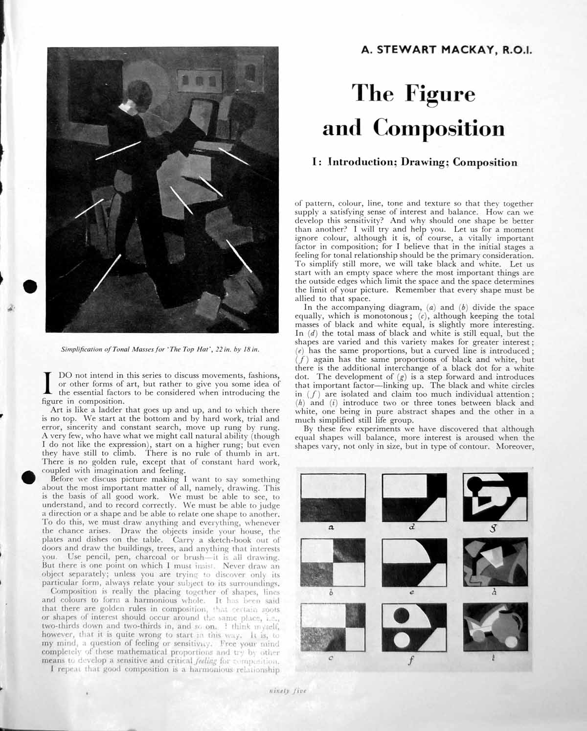 Old Print Figure Composition Tonal Shapes Sister Buchanan S Mackay C1952 20th