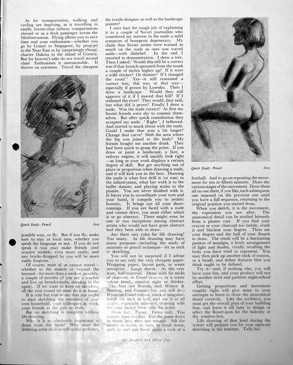 Old Quick Study Pencil Nude Female Sketch From Life C Chaplin C1952 20th