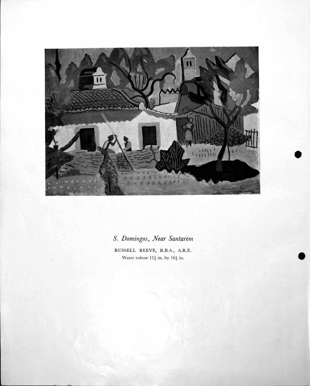 Antique Print S. Domingos Near Santarem Russell Reeve Underhill Farm C1953
