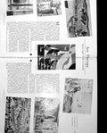 Old Print Damaged Art Therapy Village Scene Bank Holiday Interior C1952 20th