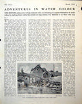 Antique Old Print Boat Builder'S Yard Editor Quick Monochrome Drwing 1943 0 20th