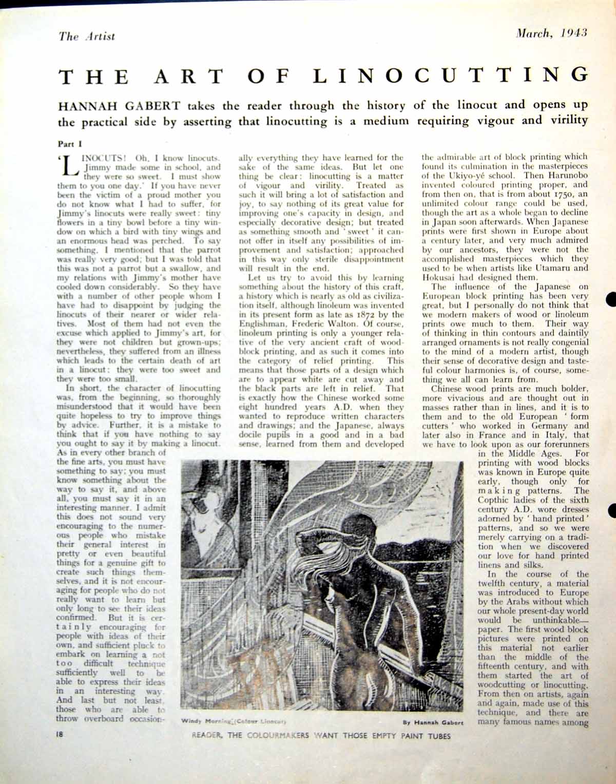 Antique Print Windy Morning Hannah Gabert Peter Arno Man Horse Hotel 1943 0 20th