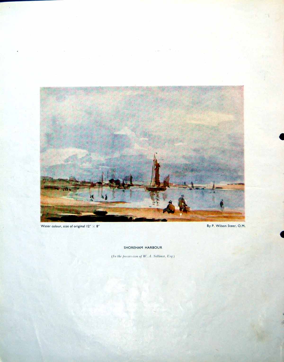 Antique Print Shoreham Harbour P Wilson Steer Pink Palace Hb Brabazon 1943 0