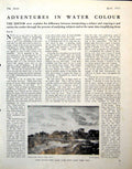 Old Print Walberswick Evening The Editor Fishing Boats Watercolour 1943 0 20th