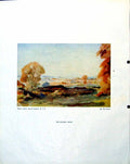Antique Print Gen Hour Editor Landscape Trees Night Draws Near Boat 1943 20th