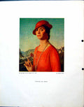 Antique Print Madonna Del Monte Beautiful Lady Portrait Pearls R Swan 1943 20th