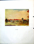 Antique Old Print Red Roofs Editor Row Houses Oxen Carrara Js Sargent 1943