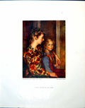 Antique Old Print Portrait Mother Child A Devas Pink Dressing Gown Emma 1944