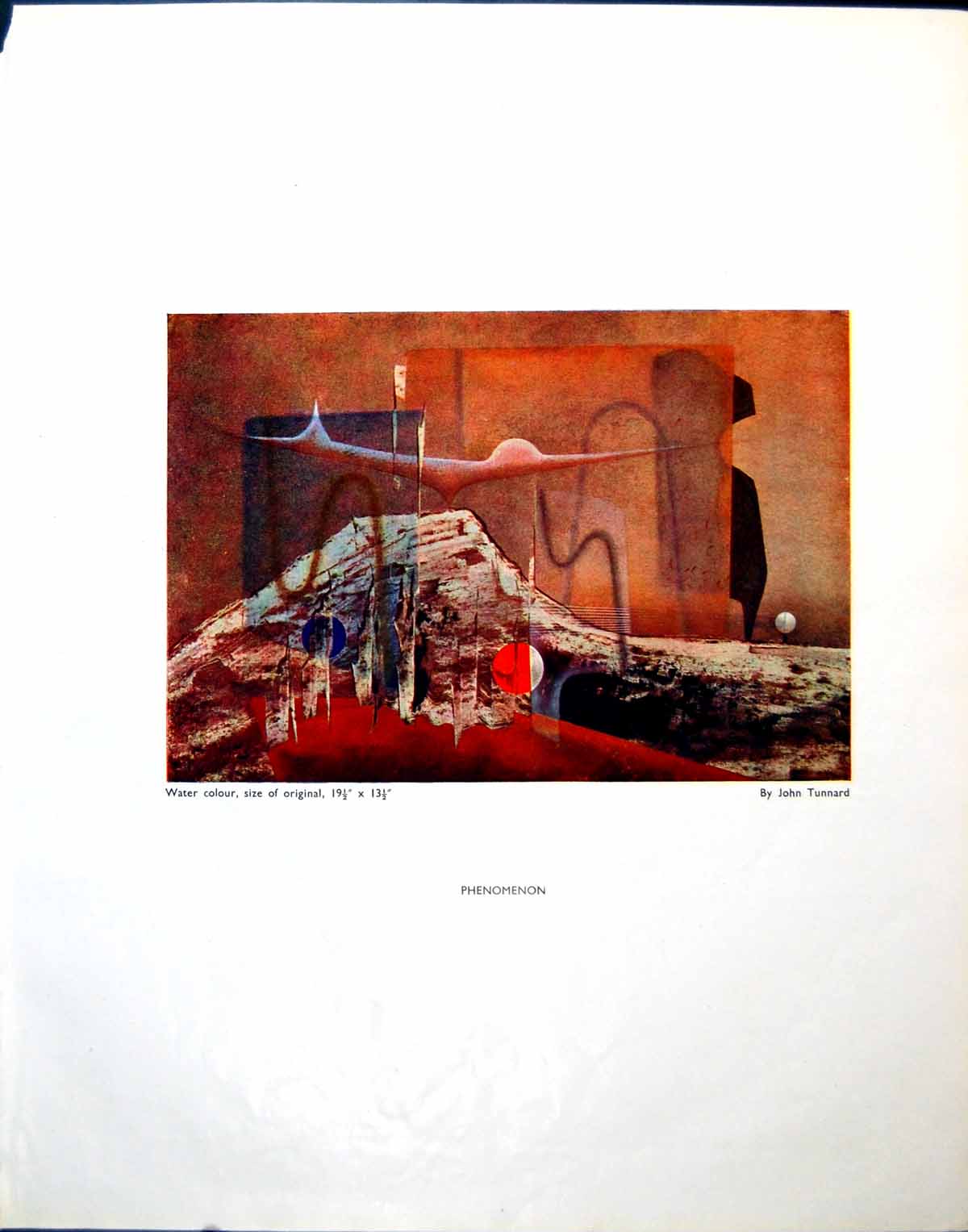 Original Old Vintage Print Phenomenon John Tunnard From Watercolour 1944 20th