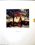 Antique Old Print Winter Brienz A Allinson Woodcutter Summer Tristesse 1944
