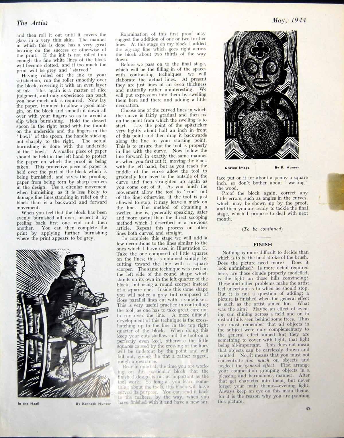 Old Khunter Naafi Graven Image Poster Eric Freaser Post Office 1944 20th