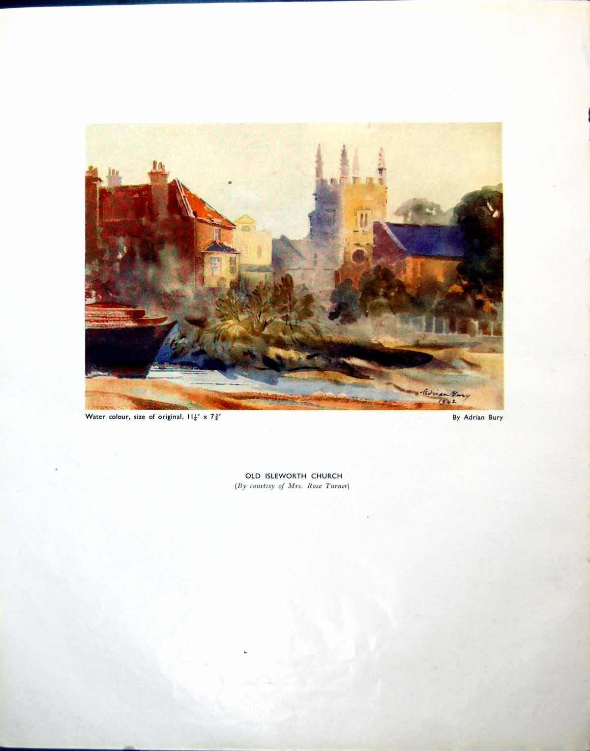 Antique Print Isleworth Church Adrian Bury Beech Trees Epping Forest 1944 20th