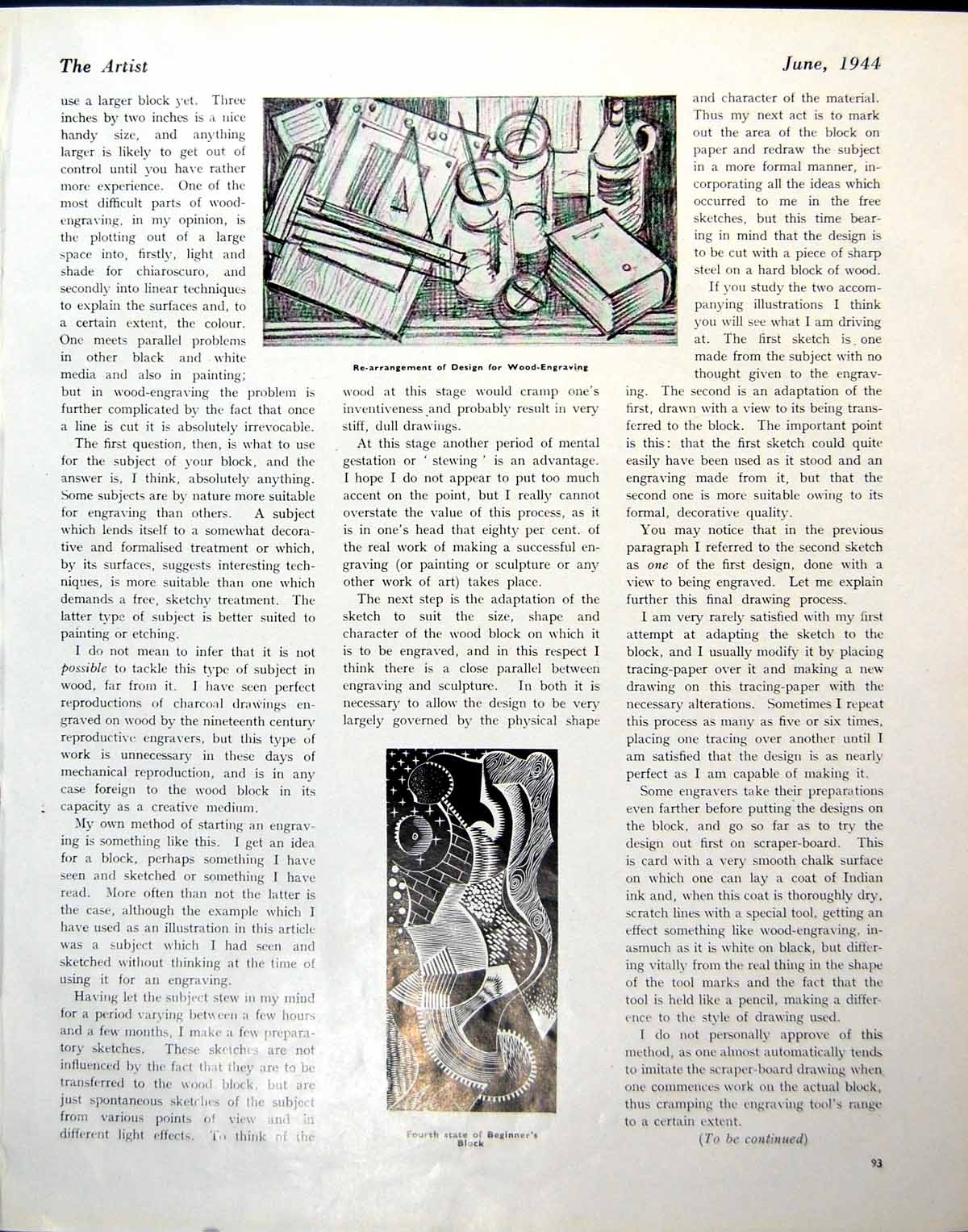 Antique Print Wood Engraving Designs Poster Winston Chirchill Austen 1944 20th