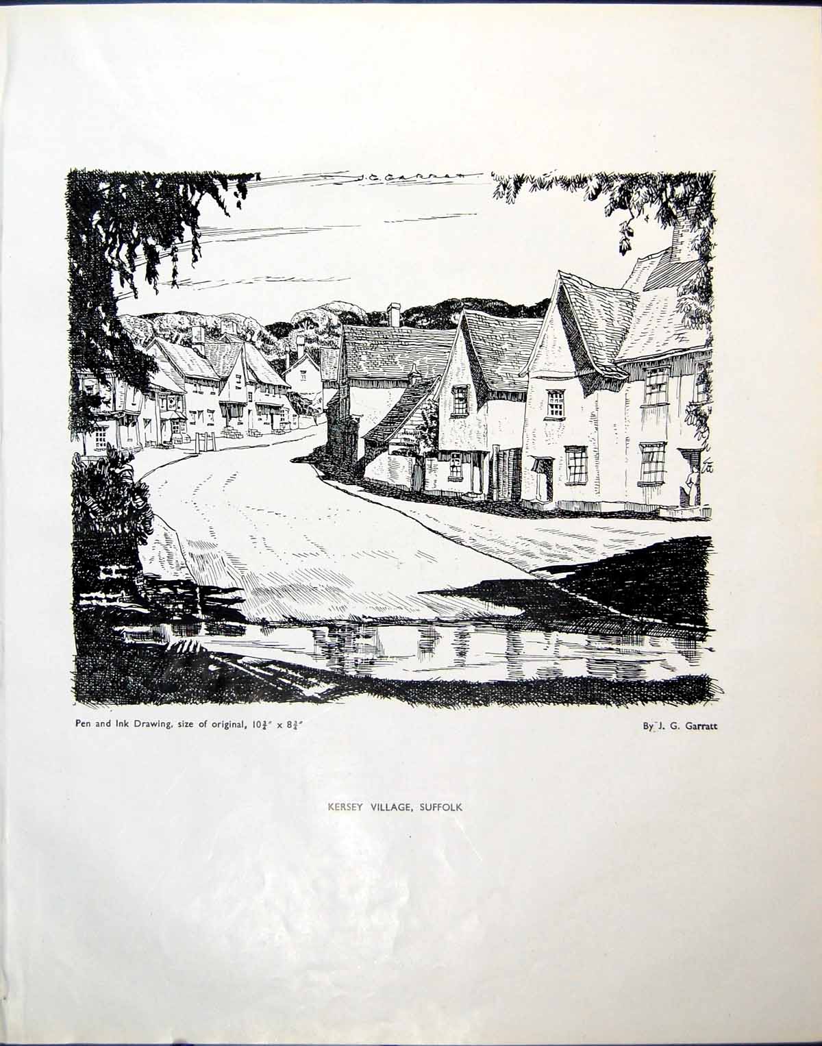 Old Kersey Village Suffolk Jg Garratt Jacobean House Winchmore 1944 20th