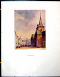 Original Old Vintage Print The Church Ae Richardson Market Place Alnwick 1944