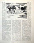 Antique Old Print Tudor Barn Place Sussex St Edmund Hall Oxford Garratt 1944