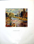 Antique Old Print Thames Near Walton Ro Dunlop Earth Child E Kennington 1944