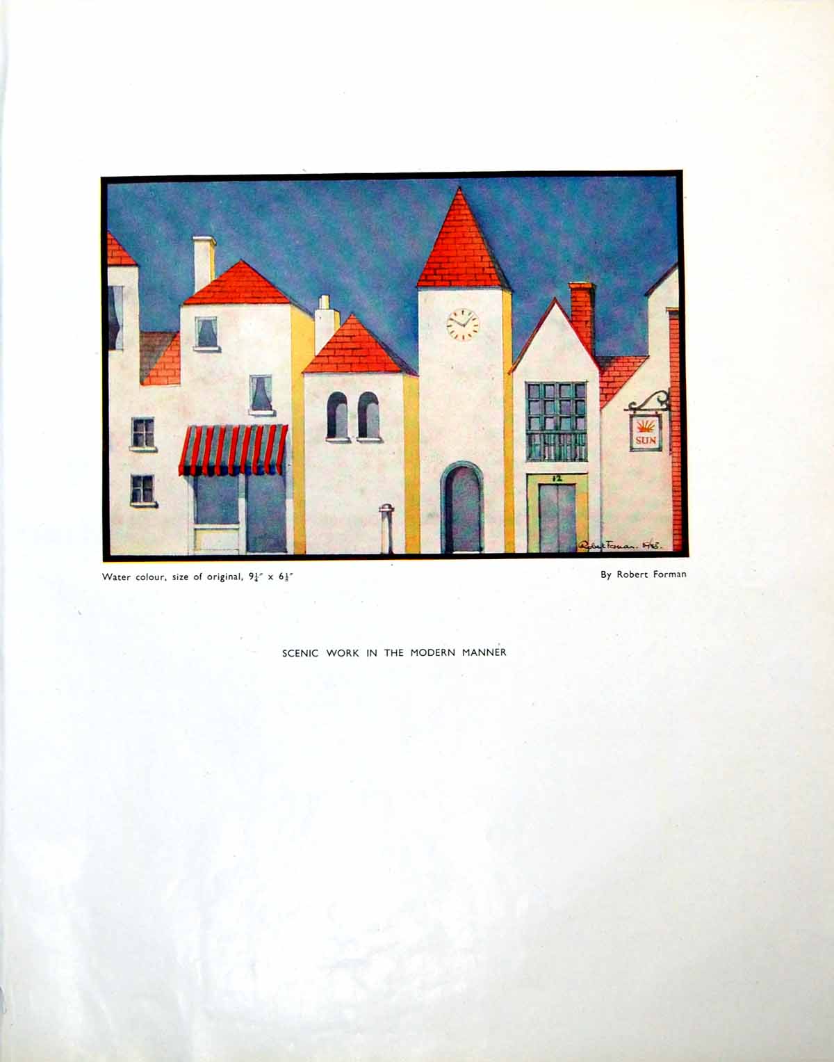 Antique Old Print Scenic Work Modern Manner R Forman Easterlings Bruge 1944
