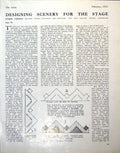 Original Old Vintage Print Method Using Templates Design For A Backcloth 1945